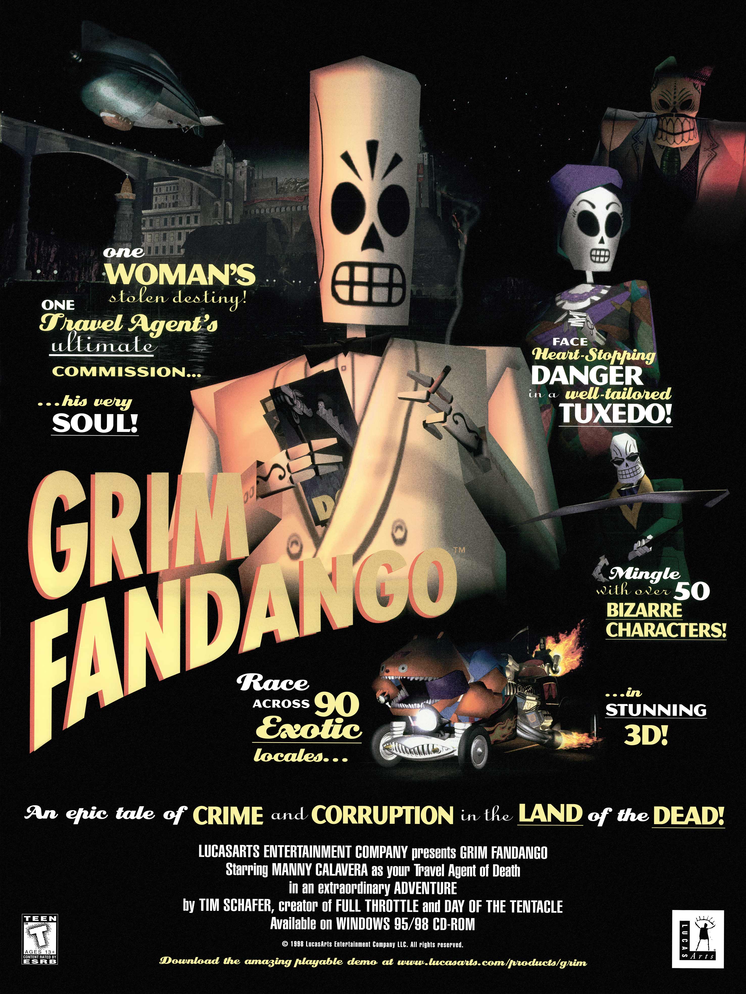 Official Grim Fandango poster. 就连这个海报也很电影！